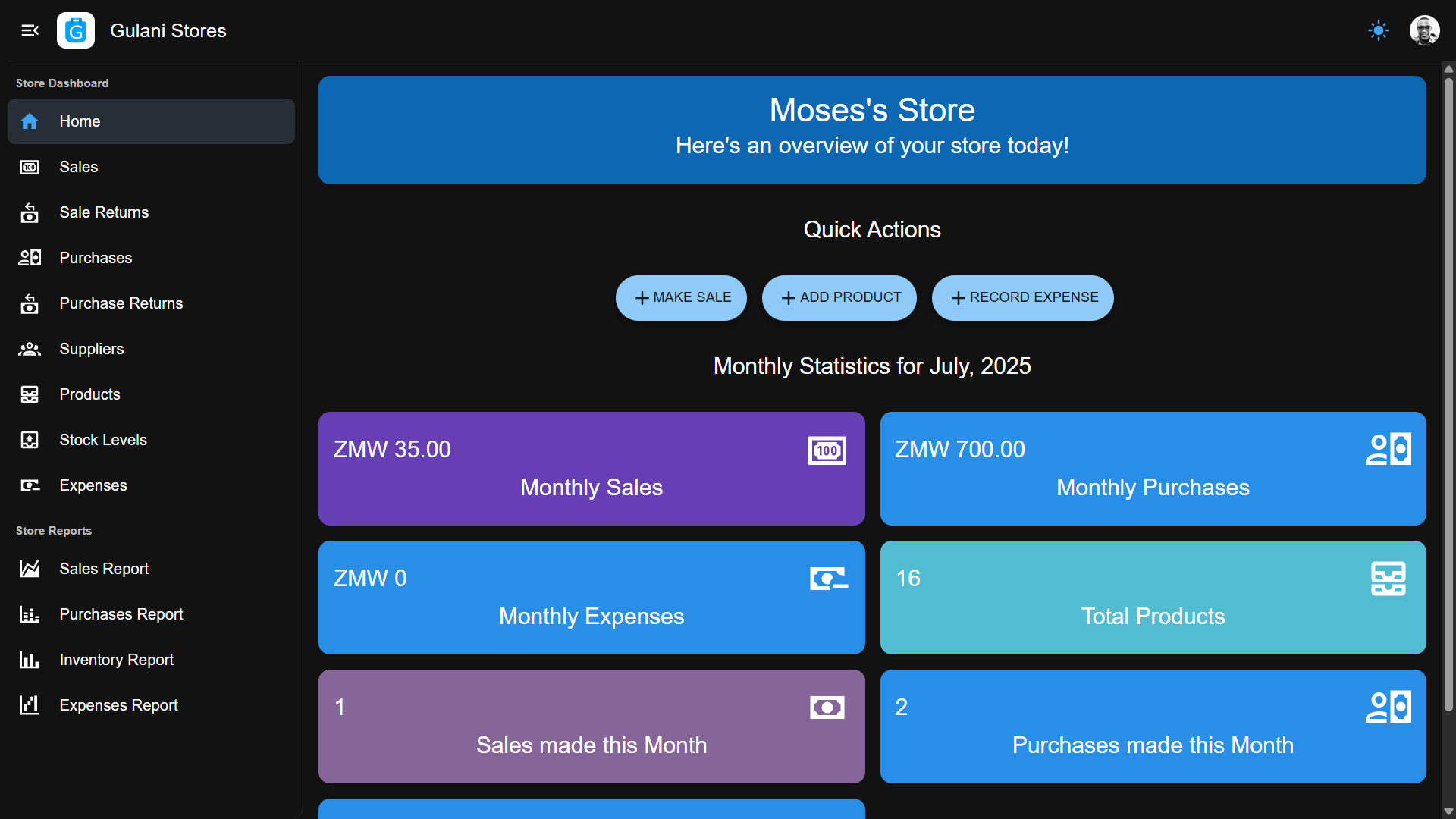 Dashboard Dark Mode