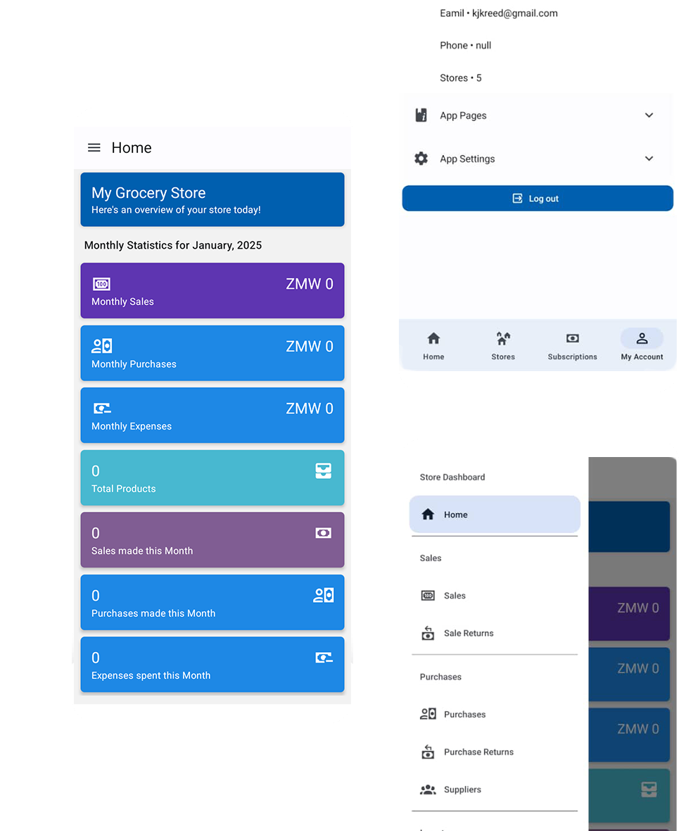 App screens